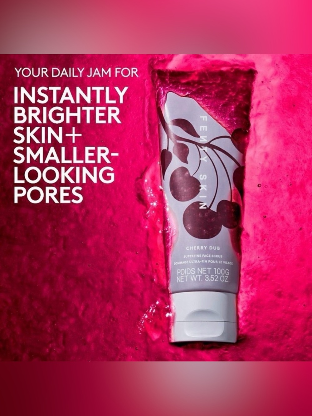 Fenty Cherry Dub Superfine Face Scrub 3.52 Oz New